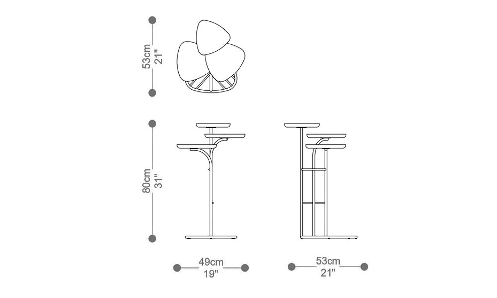 Image of the main dimensions of the product